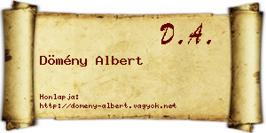 Dömény Albert névjegykártya