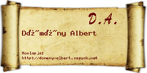 Dömény Albert névjegykártya