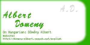 albert domeny business card